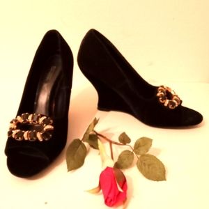 🎁 FREE GIFT IS INCLUDED 🎁NWOT Wedges Open Toe Rhinestone Shoes Women